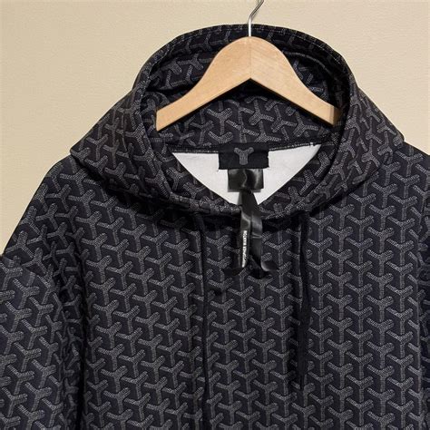 Christopher Wanton Goyard Style Pattern Hoodie Large 